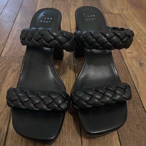 A New Day Women's Black Braided Heels